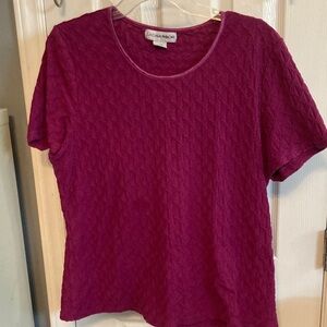 Sag Harbor Women's Fuchsia Short Sleeve Top Size L